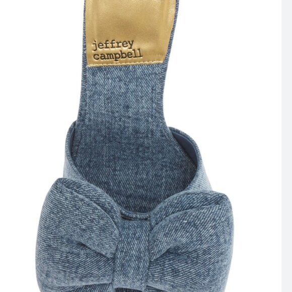 Jeffrey Campbell Blue Denim Heels with Gold Accents - Picture 2 of 2